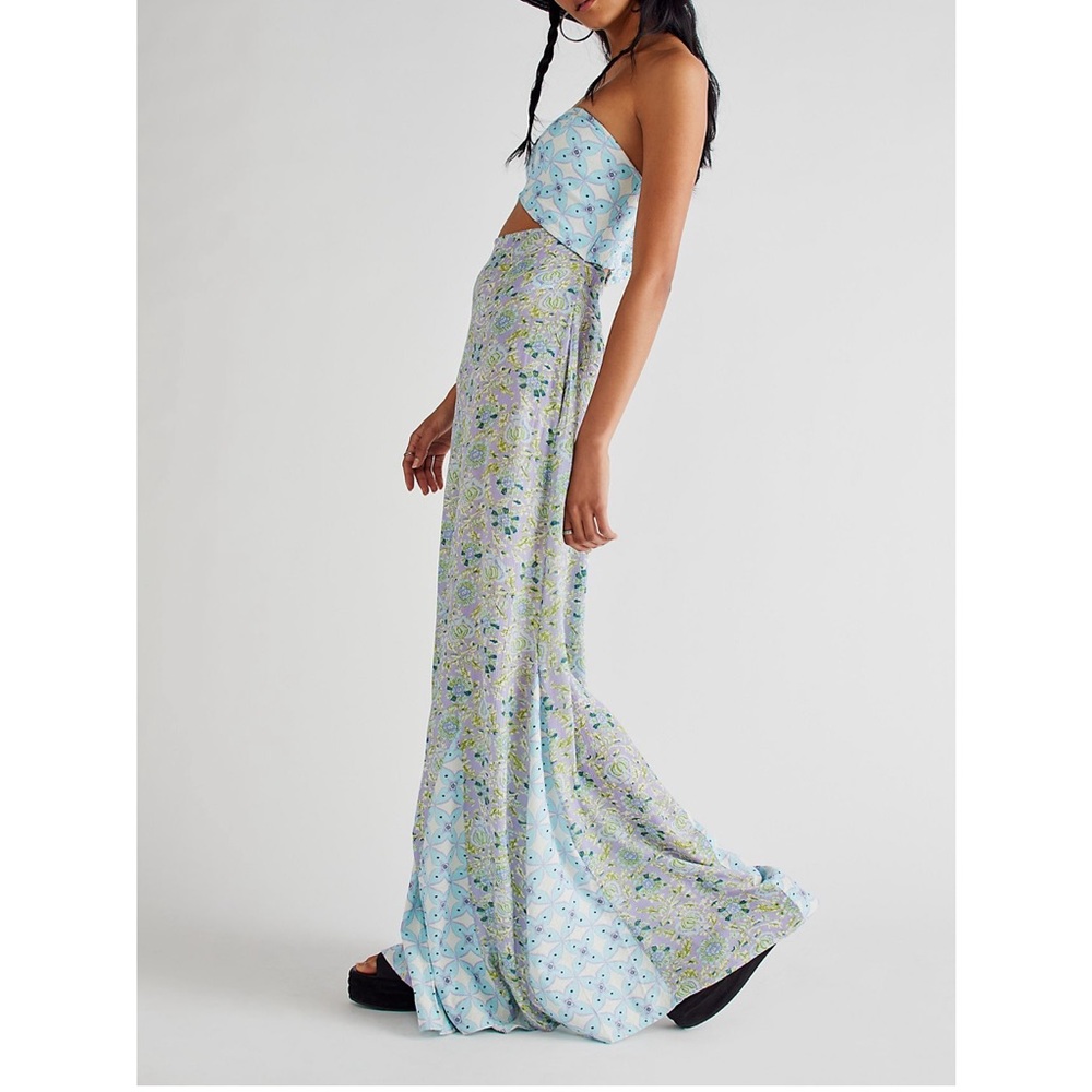 Free People Juliet Cutouts Strapless Wide Leg Jumpsuit M - Picture 2 of 7